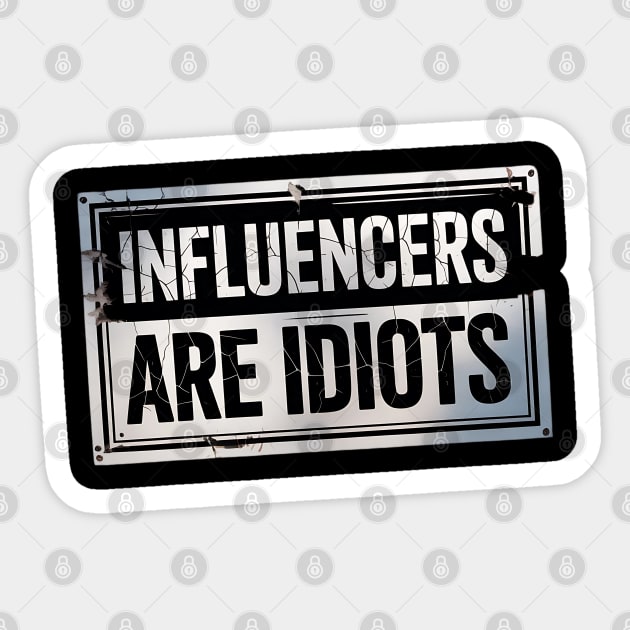 Influencers-Are-Idiots Sticker by Creatifly Graphic Tees